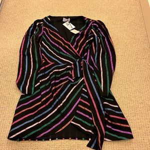 TANYA TAYLOR Magnolia Striped  evening new years Wrap Dress 4 NWT $545